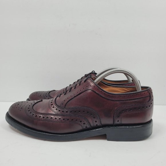 Allen Edmonds Barrington Burgundy Leather Men\'s Oxford Shoes US Size 8.5E